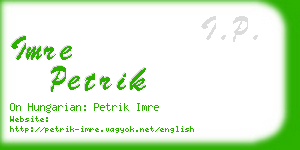 imre petrik business card